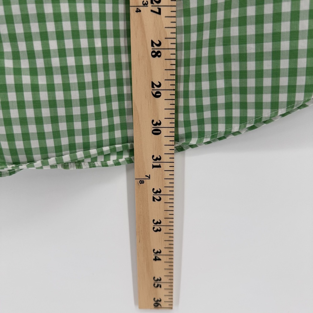 Brooks Brothers 346 Mens 16-2/3 Slim Fit Non-Iron Gingham Shirt Green White Prep - Picture 8 of 13
